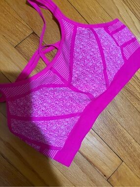 Champion Hot Pink Seamless Sports Bra with Mesh Detail